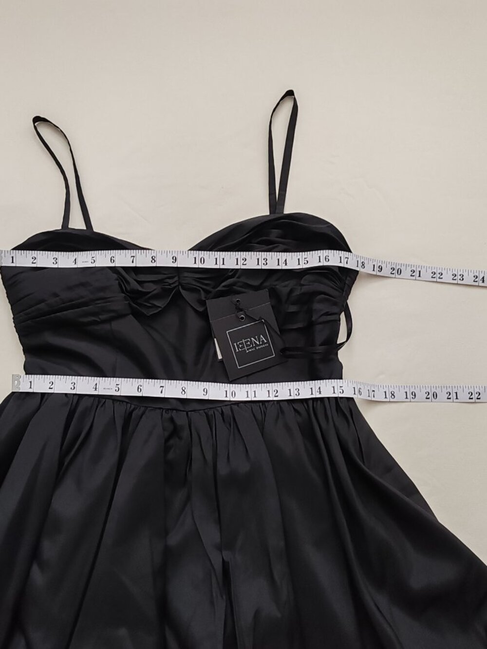 NWT IEENA for Mac Duggal Black Ruched Sweetheart Bubble Hem Mini Cocktail Dress - Picture 9 of 16
